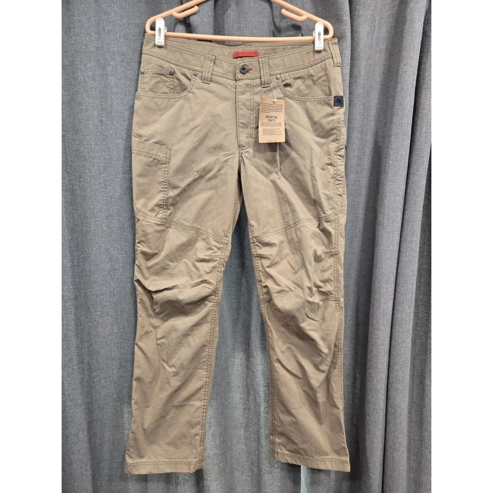 L.L.Bean Riverton Pants Mens 33x30 Brown Canvas Hiking Trail Outdoor Utility